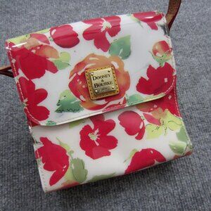 Dooney & Bourke Rose Garden Flower Pattern Crossbody Purse PVC and Leather